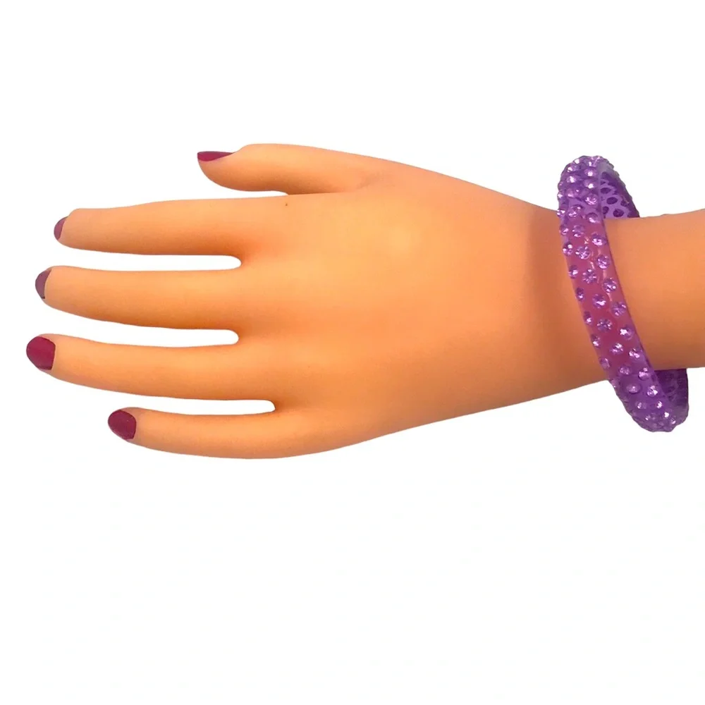Various Colors Plastic Gem Stone Bangle Bracelets